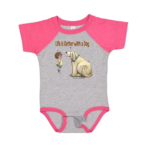 Inktastic Life is Better with a Dog Boys or Girls Baby Bodysuit
