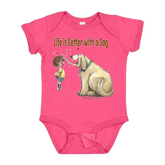 Inktastic Life is Better with a Dog Boys or Girls Baby Bodysuit