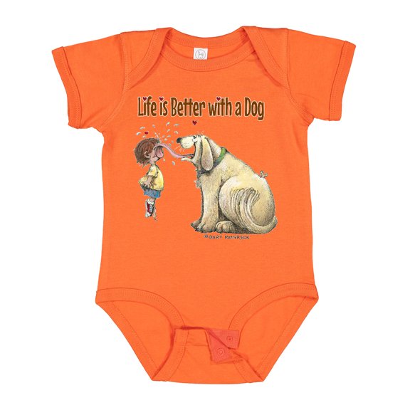 Inktastic Life is Better with a Dog Boys or Girls Baby Bodysuit
