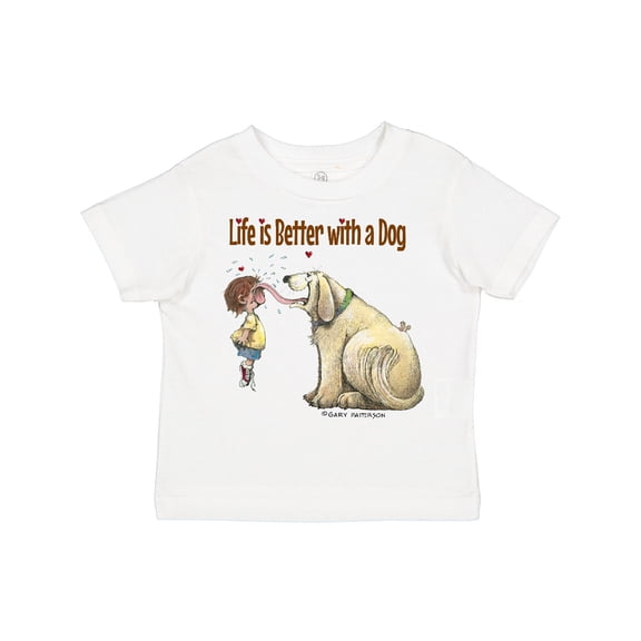 Inktastic Life is Better with a Dog Boys or Girls Toddler T-Shirt