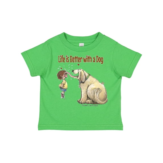 Inktastic Life is Better with a Dog Boys or Girls Toddler T-Shirt