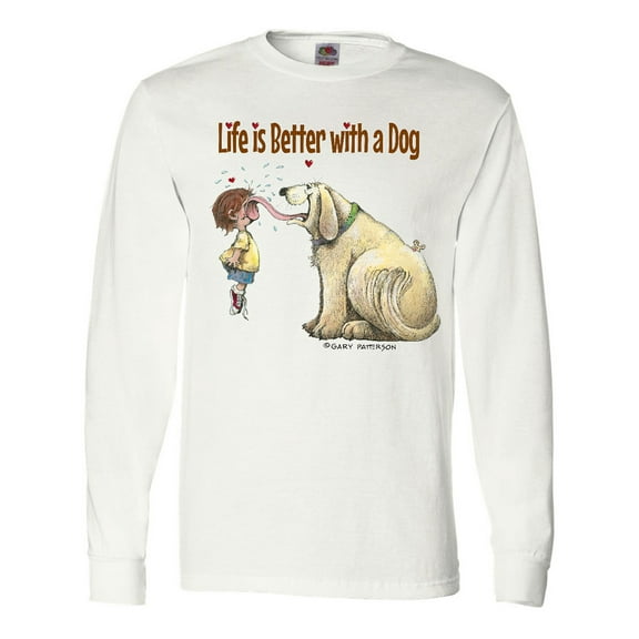 Inktastic Life is Better with a Dog Long Sleeve T-Shirt
