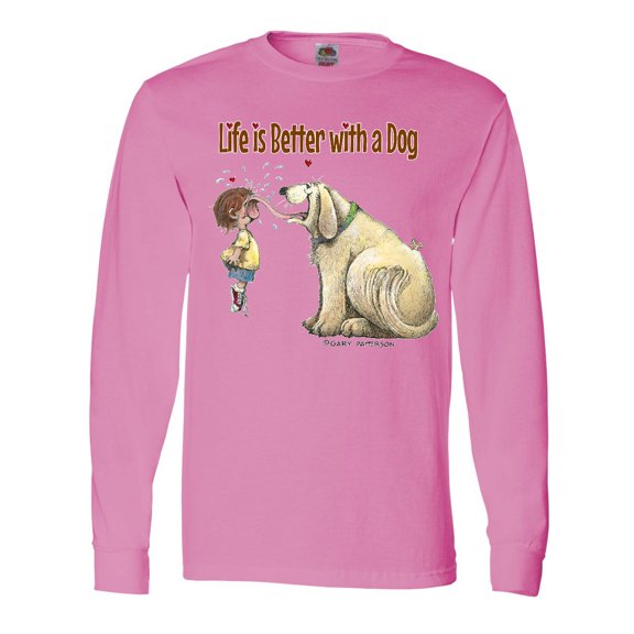 Inktastic Life is Better with a Dog Long Sleeve T-Shirt