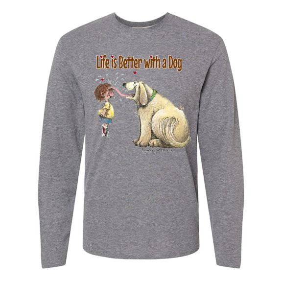 Inktastic Life is Better with a Dog Long Sleeve T-Shirt
