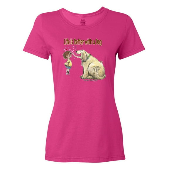 Inktastic Life is Better with a Dog Women's T-Shirt