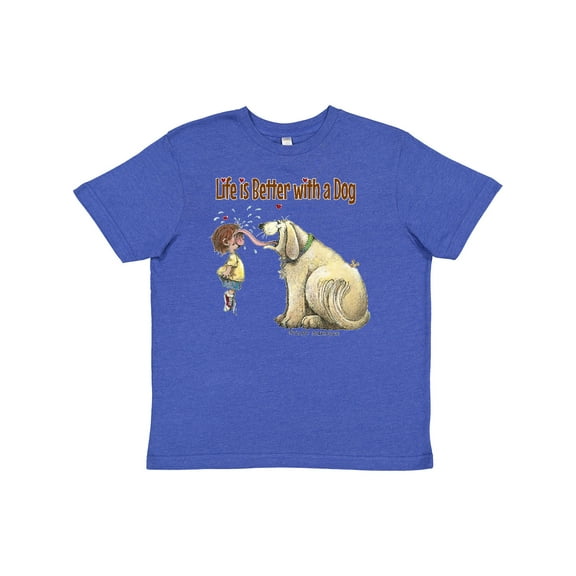Inktastic Life is Better with a Dog Youth T-Shirt