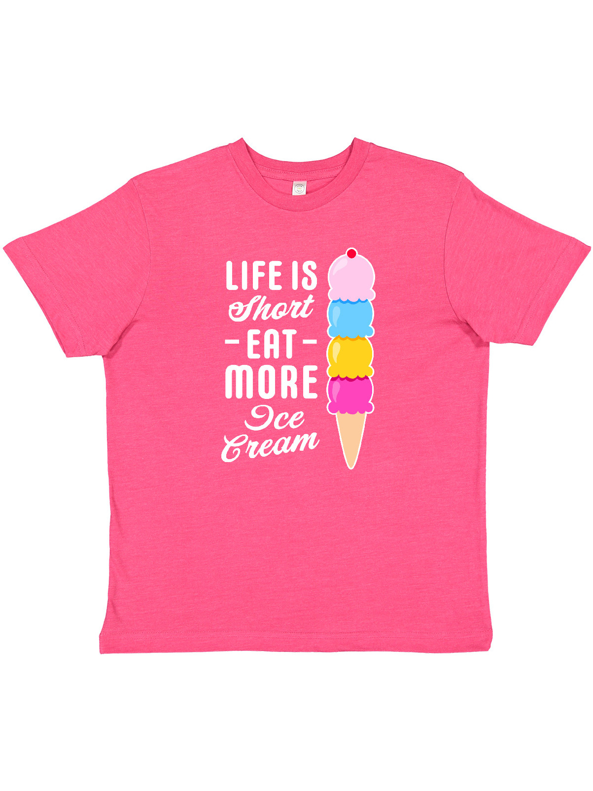 Inktastic Life is Short Eat More Ice Cream Youth T-Shirt - image 1 of 4