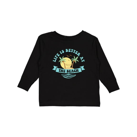 Inktastic Life's Better At The Beach Girls Long Sleeve Toddler T-Shirt