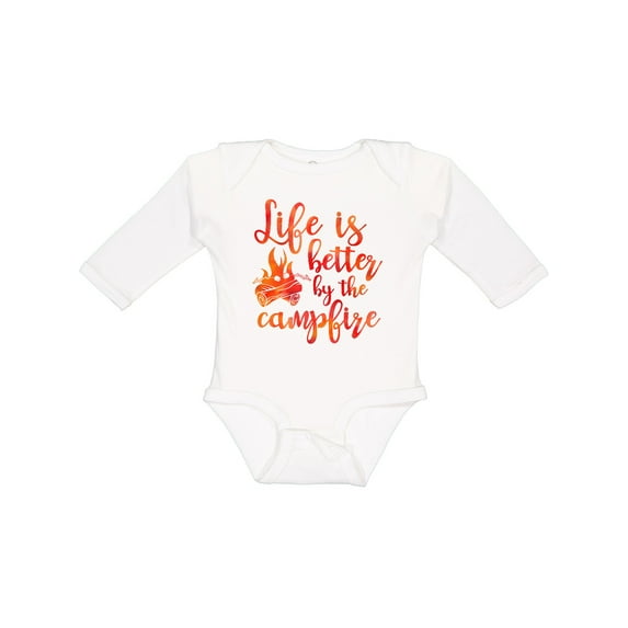 Inktastic Life's Better Campfire Girls Long Sleeve Baby Bodysuit
