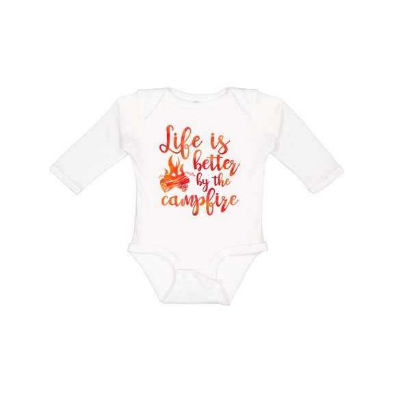 Inktastic Life's Better Campfire Girls Long Sleeve Baby Bodysuit