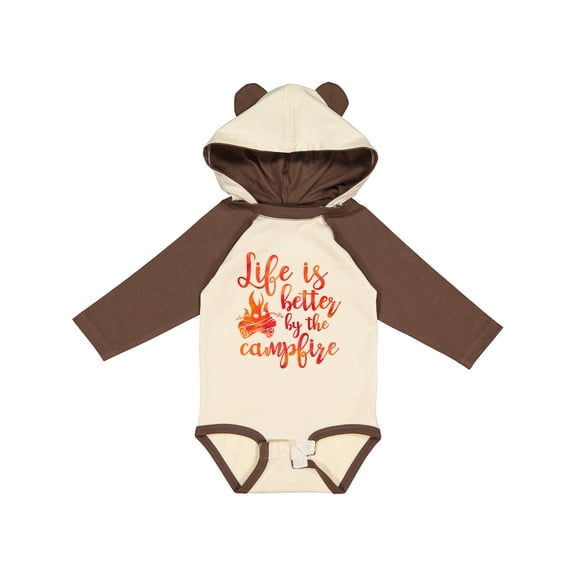Inktastic Life's Better Campfire Girls Long Sleeve Baby Bodysuit