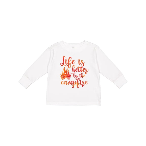 Inktastic Life's Better Campfire Girls Long Sleeve Toddler T-Shirt