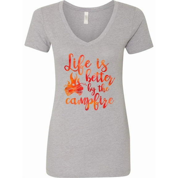 Inktastic Life's Better Campfire Women's V-Neck T-Shirt