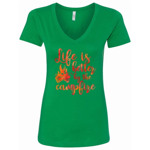 Inktastic Life's Better Campfire Women's V-Neck T-Shirt