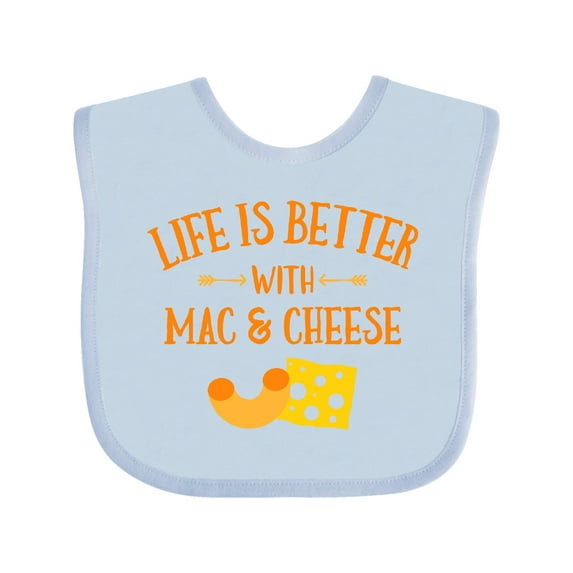 Inktastic Life's Better Mac & Cheese Boys or Girls Baby Bib
