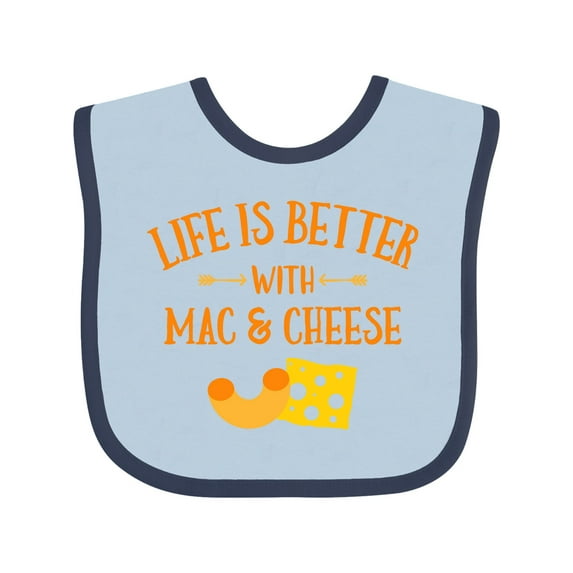 Inktastic Life's Better Mac & Cheese Boys or Girls Baby Bib