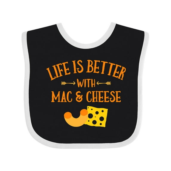 Inktastic Life's Better Mac & Cheese Boys or Girls Baby Bib