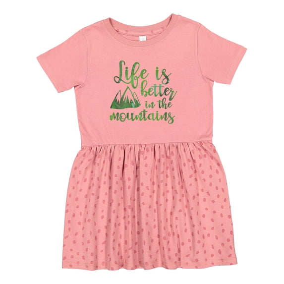 Inktastic Life's Better Mountains Girls Toddler Dress