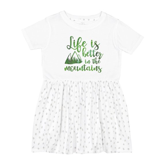 Inktastic Life's Better Mountains Girls Toddler Dress