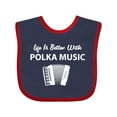 thumbnail image 1 of Inktastic Life's Better Polka Music Boys or Girls Baby Bib, 1 of 4
