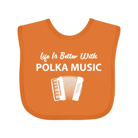 Inktastic Life's Better Polka Music Boys or Girls Baby Bib