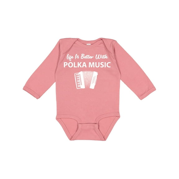 Inktastic Life's Better Polka Music Boys or Girls Long Sleeve Baby Bodysuit