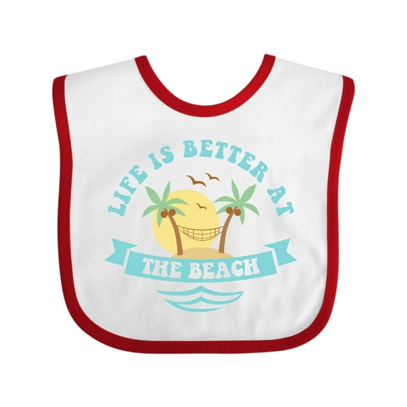 Inktastic Life's Better at the Beach Girls Baby Bib