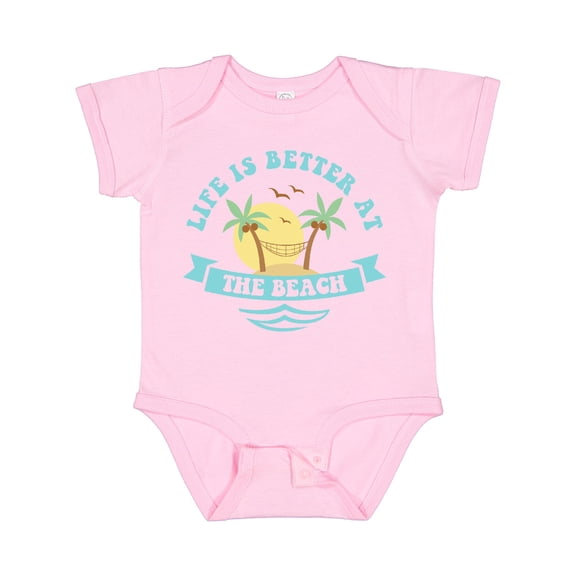 Inktastic Life's Better at the Beach Girls Baby Bodysuit