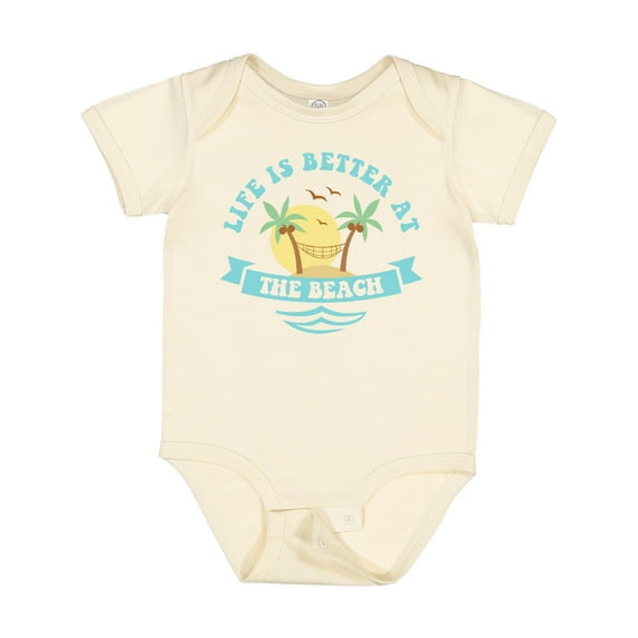 Inktastic Life's Better at the Beach Girls Baby Bodysuit
