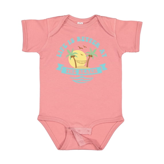 Inktastic Life's Better at the Beach Girls Baby Bodysuit