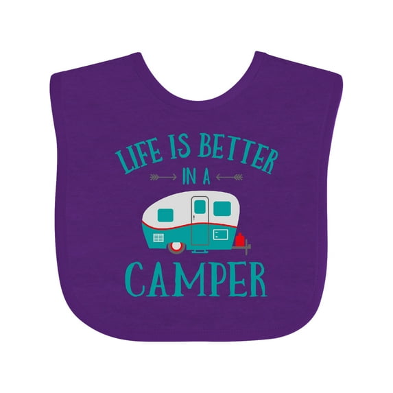 Inktastic Life's Better in a Camper Girls Baby Bib