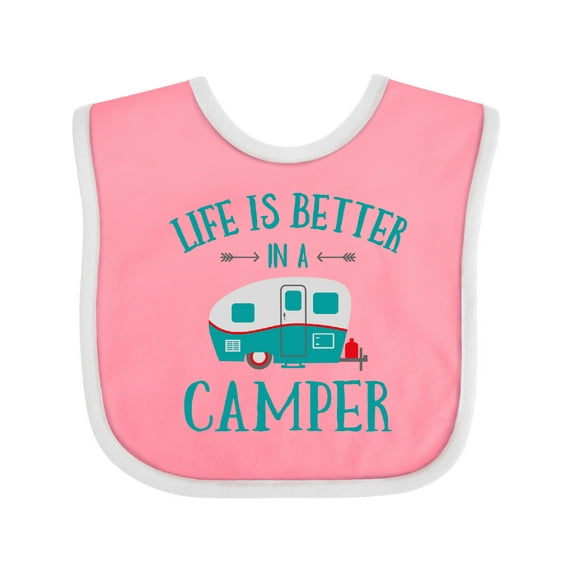 Inktastic Life's Better in a Camper Girls Baby Bib