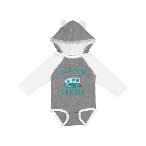 Inktastic Life's Better in a Camper Girls Long Sleeve Baby Bodysuit