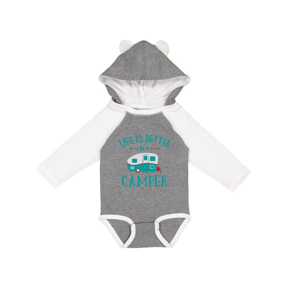 Inktastic Life's Better in a Camper Girls Long Sleeve Baby Bodysuit