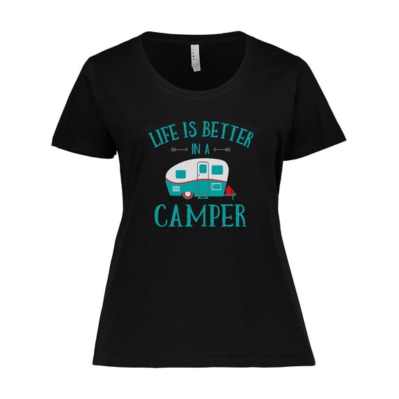 Inktastic Life's Better in a Camper Women's Plus Size T-Shirt