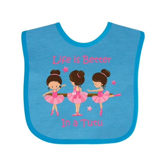 Inktastic Life's Better in a Tutu KS Girls Baby Bib