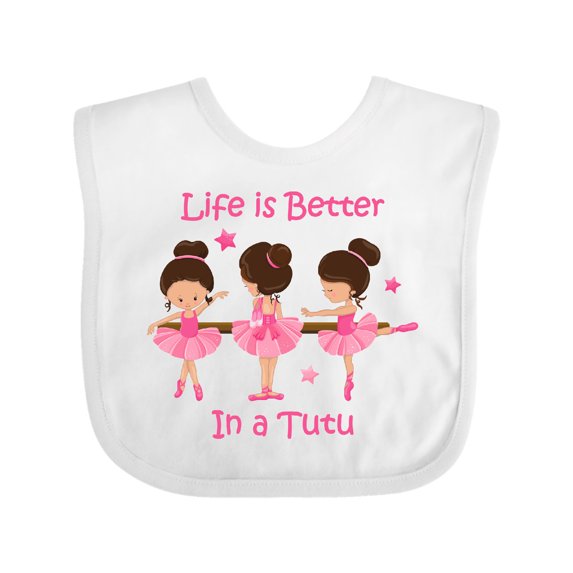 Inktastic Life's Better in a Tutu KS Girls Baby Bib