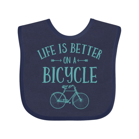 Inktastic Life's Better on a Bicycle Girls Baby Bib
