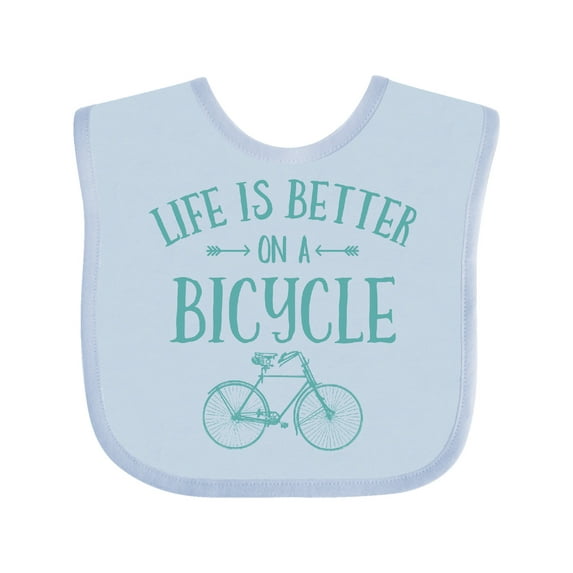 Inktastic Life's Better on a Bicycle Girls Baby Bib