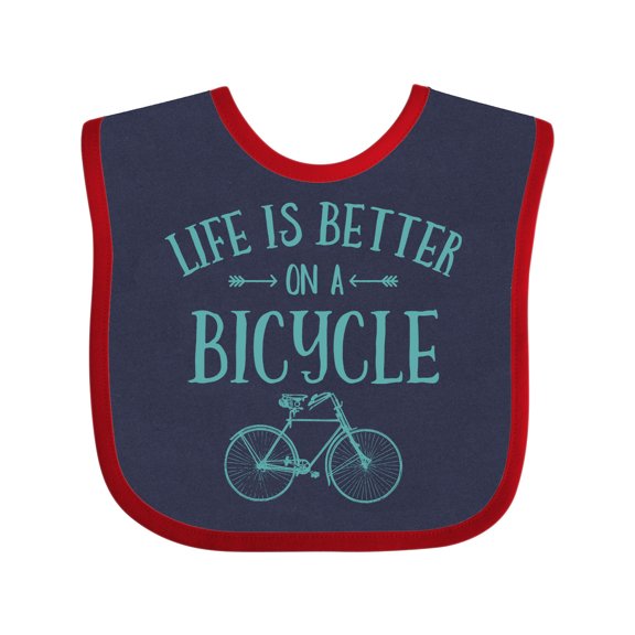 Inktastic Life's Better on a Bicycle Girls Baby Bib