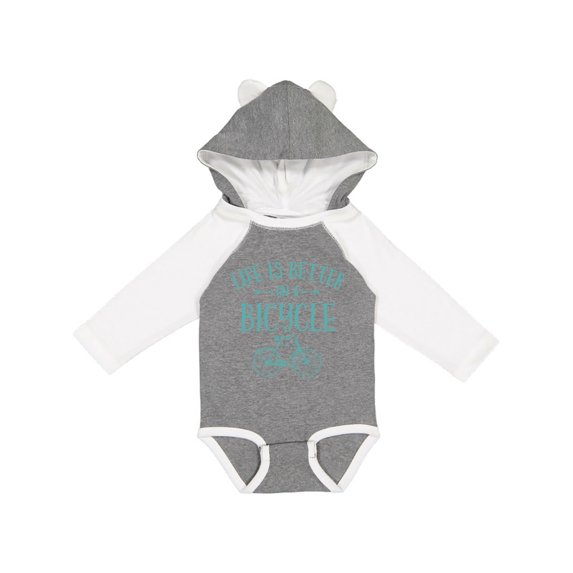 Inktastic Life's Better on a Bicycle Girls Long Sleeve Baby Bodysuit