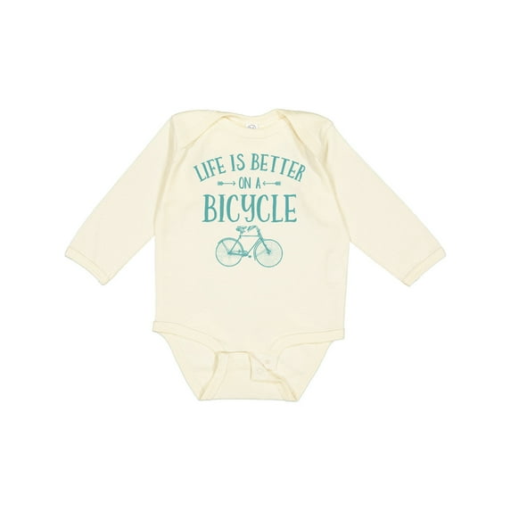 Inktastic Life's Better on a Bicycle Girls Long Sleeve Baby Bodysuit