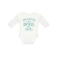 thumbnail image 1 of Inktastic Life's Better on a Bicycle Girls Long Sleeve Baby Bodysuit, 1 of 5