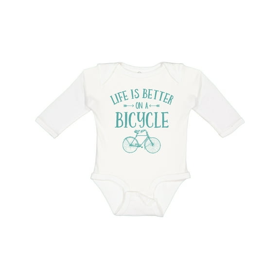 Inktastic Life's Better on a Bicycle Girls Long Sleeve Baby Bodysuit