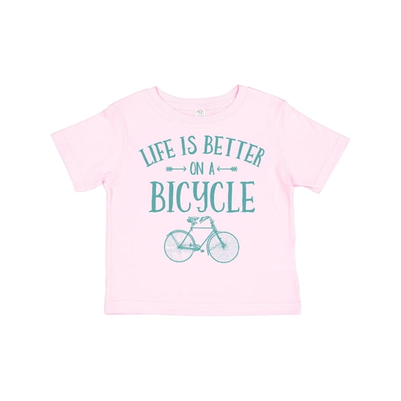 Inktastic Life's Better on a Bicycle Girls Toddler T-Shirt