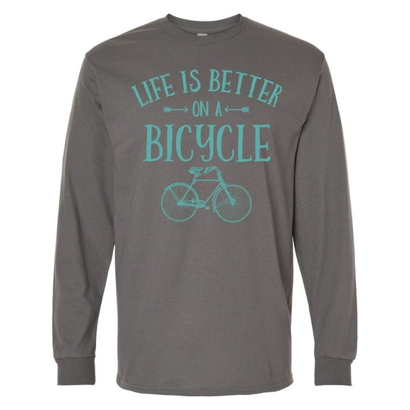 Inktastic Life's Better on a Bicycle Long Sleeve T-Shirt