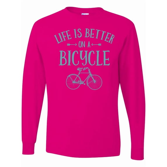 Inktastic Life's Better on a Bicycle Long Sleeve T-Shirt