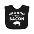 thumbnail image 1 of Inktastic Life's Better with Bacon Boys or Girls Baby Bib, 1 of 4
