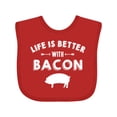 thumbnail image 1 of Inktastic Life's Better with Bacon Boys or Girls Baby Bib, 1 of 4