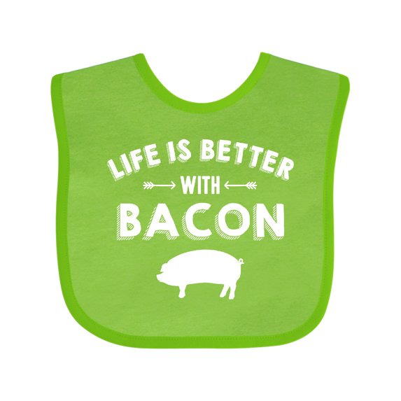 Inktastic Life's Better with Bacon Boys or Girls Baby Bib